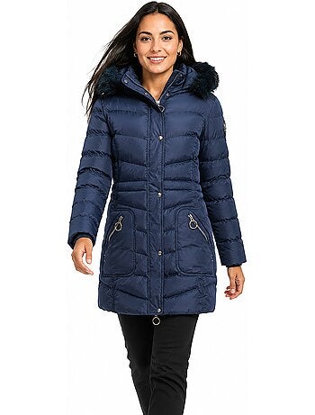 Parka com capuz e pelo sintético civileak – canadian peak