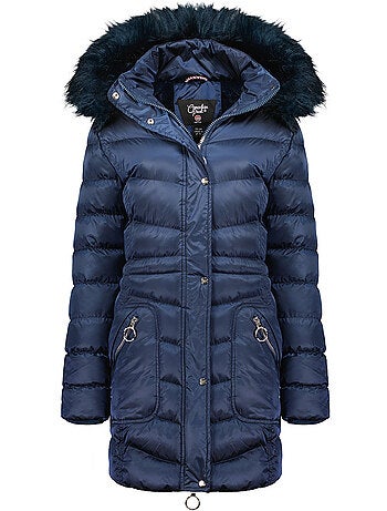 Parka com capuz e pelo sintético civileak – canadian peak