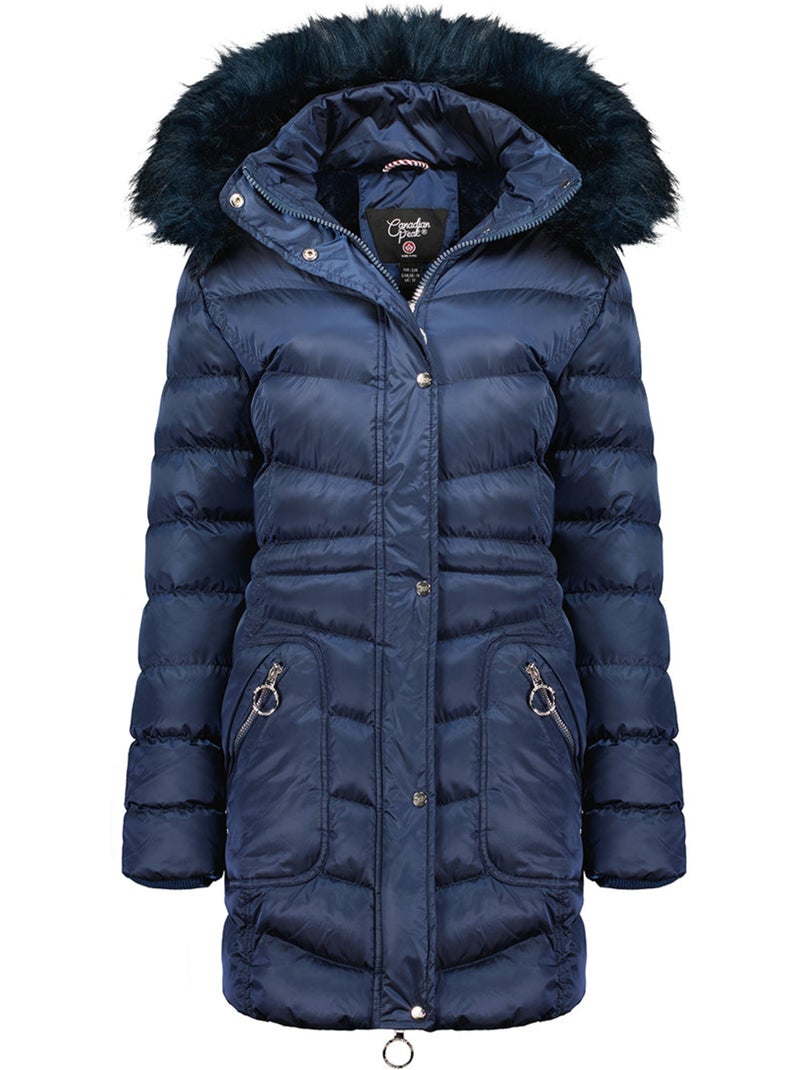 Parka com capuz e pelo sintético civileak – canadian peak Azul-marinho - Kiabi