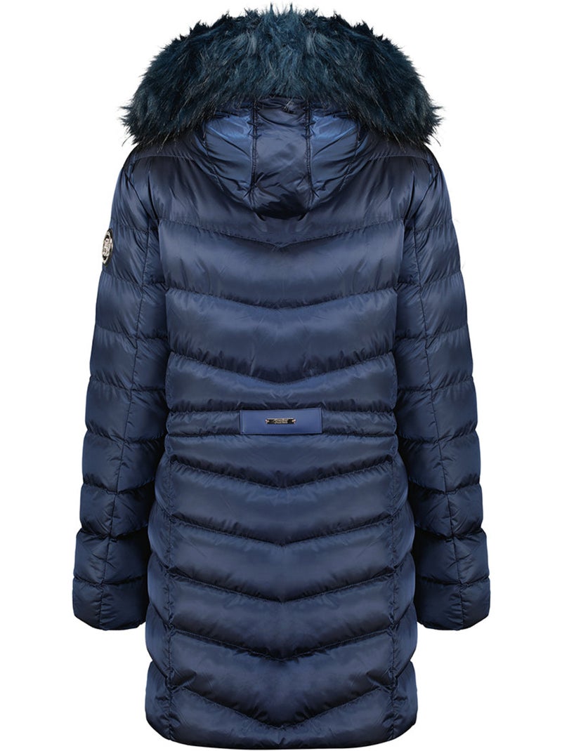 Parka com capuz e pelo sintético civileak – canadian peak Azul-marinho - Kiabi