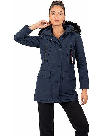 Parka com capuz e pelo sintético corteak – canadian peak
