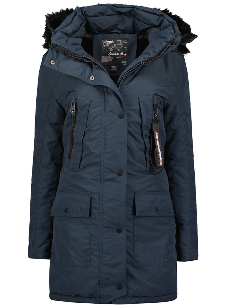 Parka com capuz e pelo sintético corteak – canadian peak Azul-marinho - Kiabi
