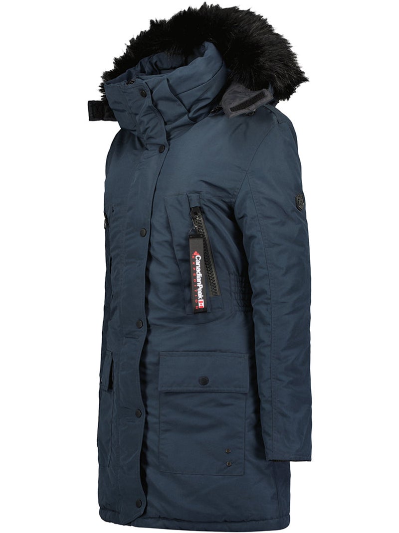 Parka com capuz e pelo sintético corteak – canadian peak Azul-marinho - Kiabi