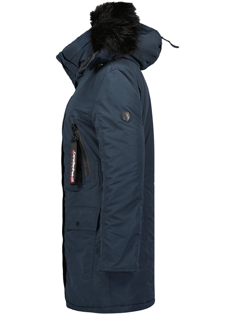 Parka com capuz e pelo sintético corteak – canadian peak Azul-marinho - Kiabi