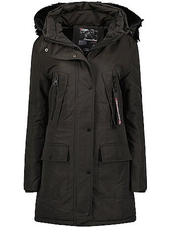 Parka com capuz e pelo sintético corteak – canadian peak