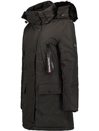 Parka com capuz e pelo sintético corteak – canadian peak