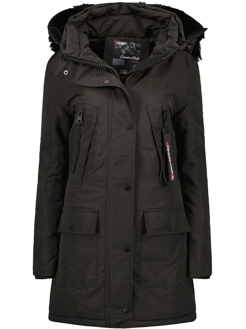 Parka com capuz e pelo sintético corteak – canadian peak Preto - Kiabi