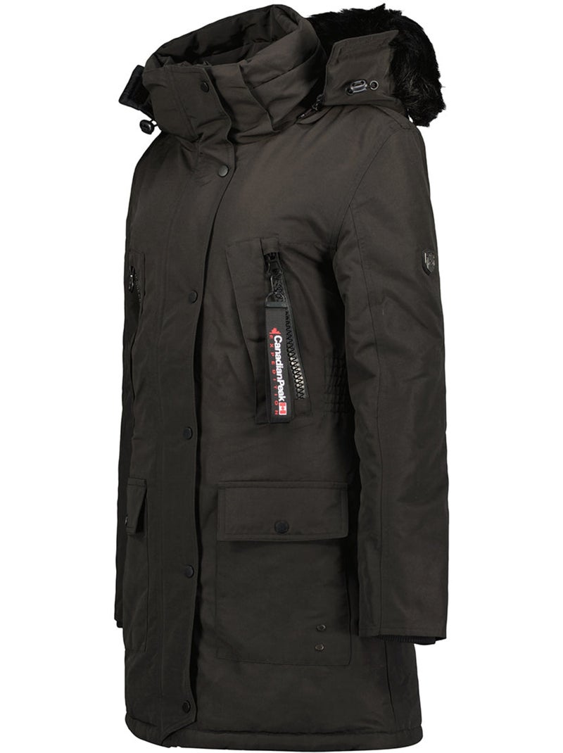 Parka com capuz e pelo sintético corteak – canadian peak Preto - Kiabi