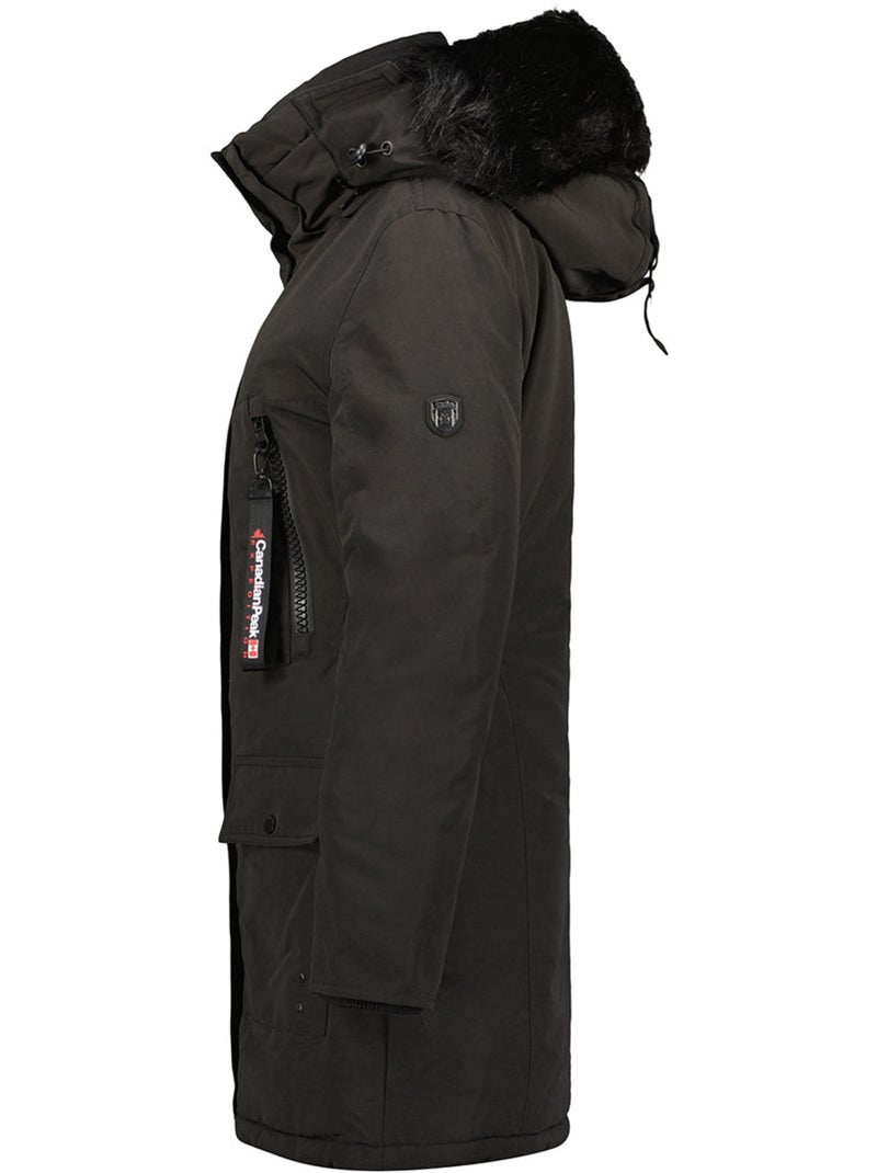 Parka com capuz e pelo sintético corteak – canadian peak Preto - Kiabi