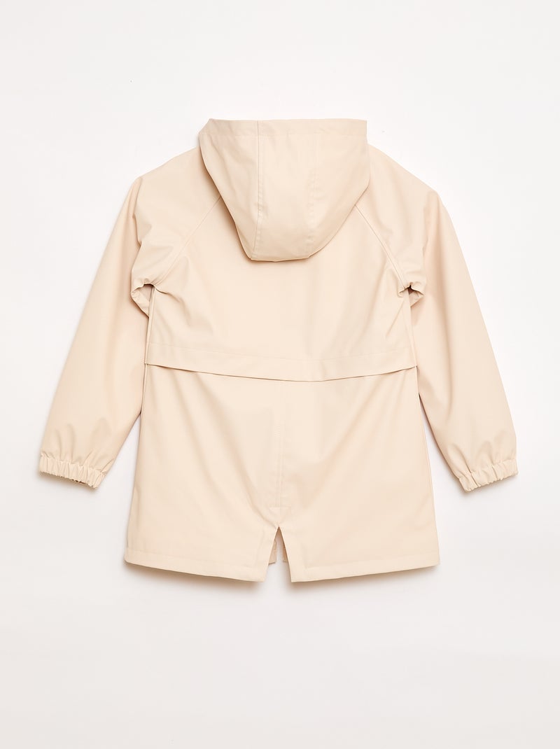 Parka com capuz em borracha Bege - Kiabi