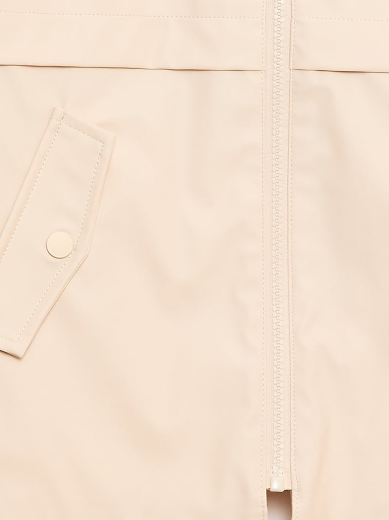 Parka com capuz em borracha Bege - Kiabi