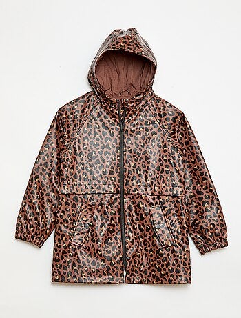 Parka com capuz em borracha