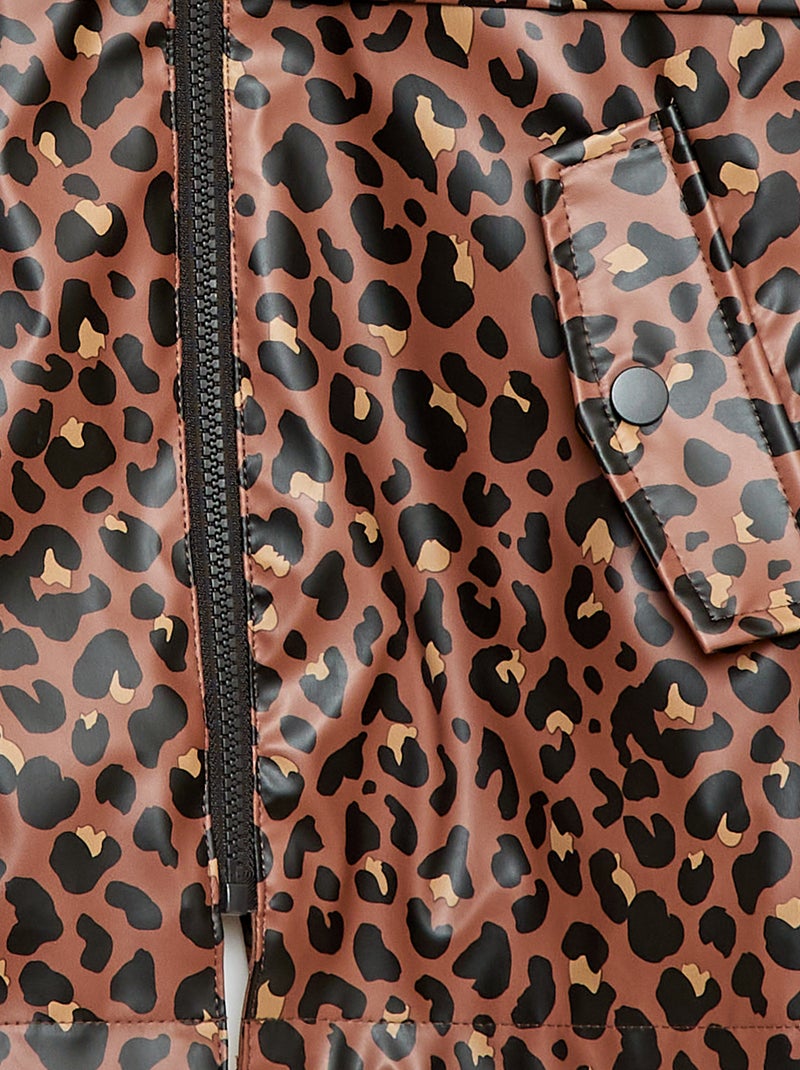 Parka com capuz em borracha Castanho - Kiabi