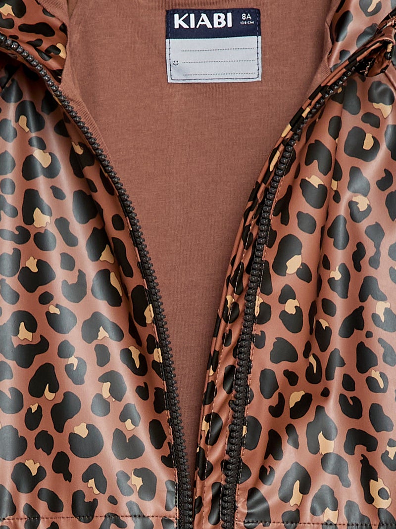 Parka com capuz em borracha Castanho - Kiabi