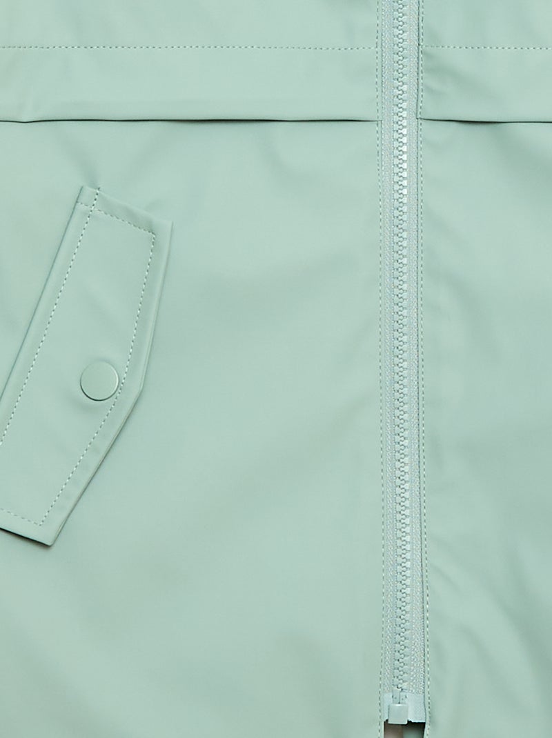Parka com capuz em borracha Verde - Kiabi