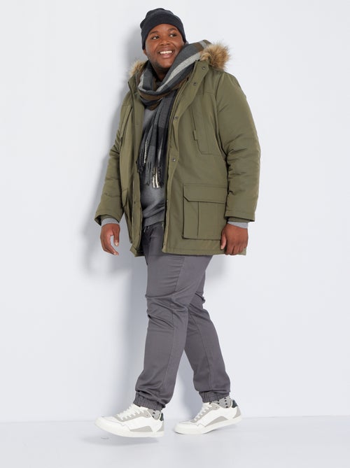 Parka com capuz em imitação de pelo - Kiabi