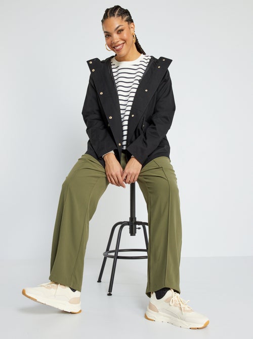 Parka com capuz em sarja - Kiabi