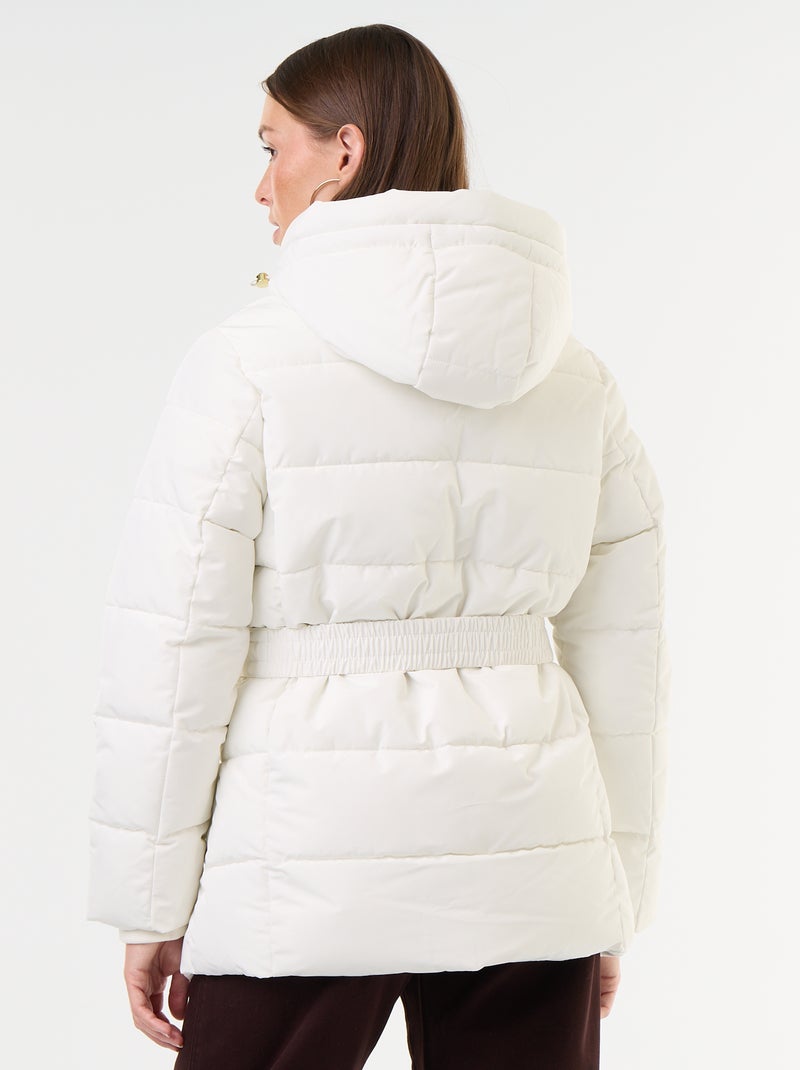 Parka com capuz forrada a pelo sintético Branco - Kiabi