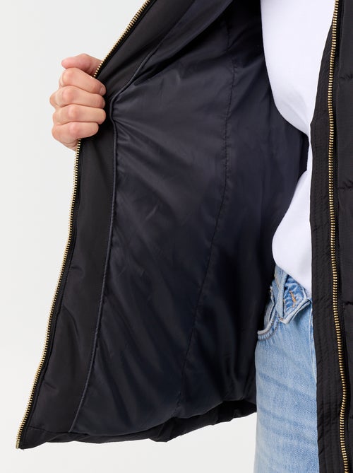 Parka com capuz forrada a pelo sintético - Kiabi