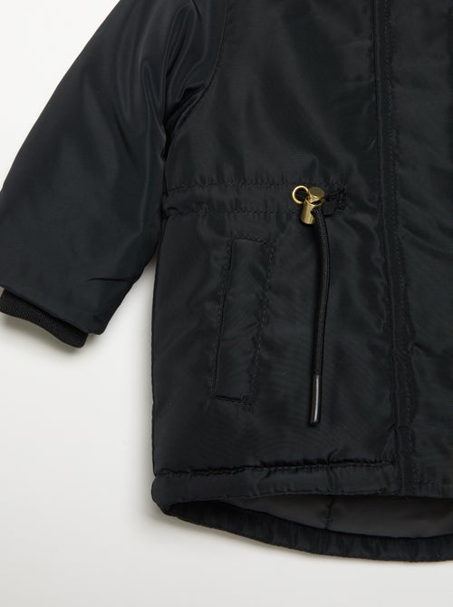 Parka com capuz forrada em pelo sintético - Kiabi