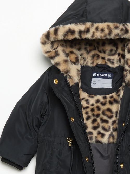 Parka com capuz forrada em pelo sintético - Kiabi