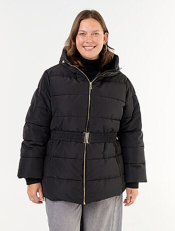 Parka com capuz forrada em pelo sintético
