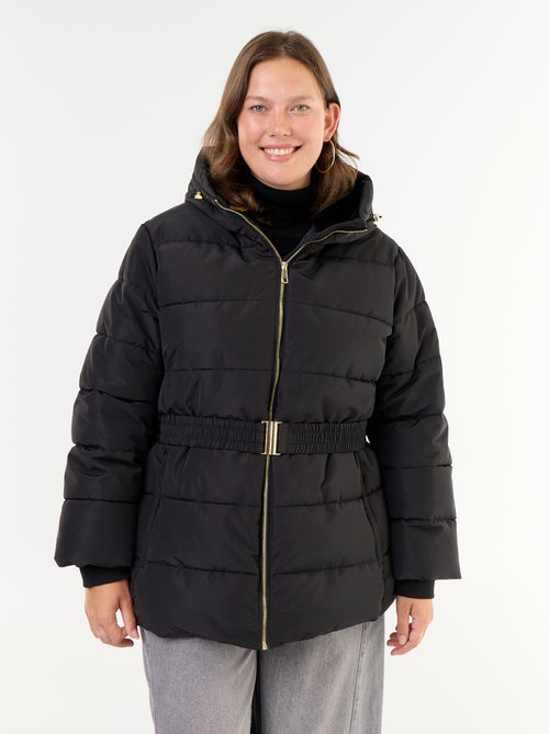 Parka com capuz forrada em pelo sintético - Kiabi