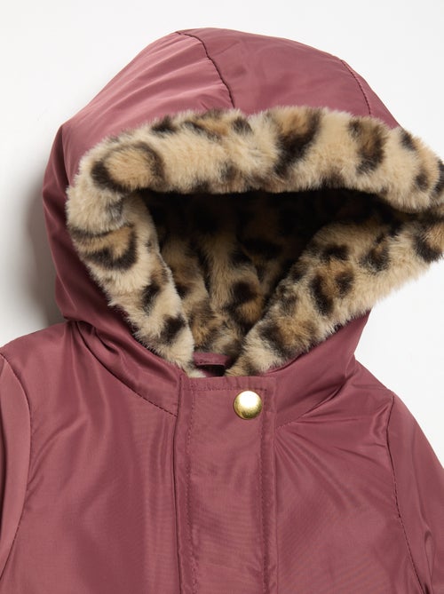 Parka com capuz forrada em pelo sintético - Kiabi