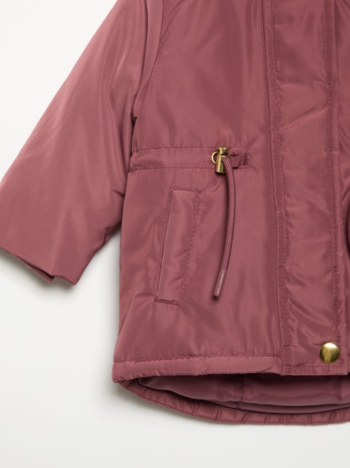 Parka com capuz forrada em pelo sintético - Kiabi