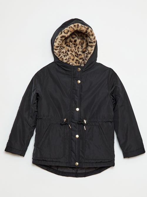 Parka com capuz forrado em pelo sintético - Kiabi