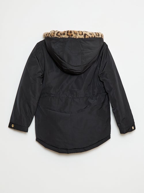 Parka com capuz forrado em pelo sintético - Kiabi