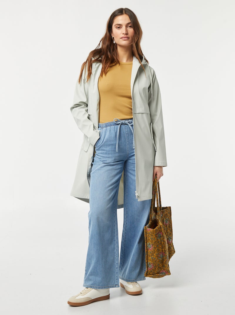 Parka com capuz impermeável AZUL - Kiabi
