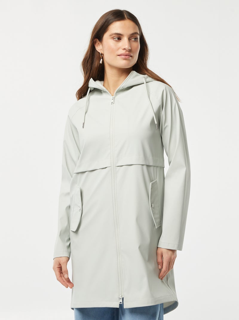 Parka com capuz impermeável AZUL - Kiabi