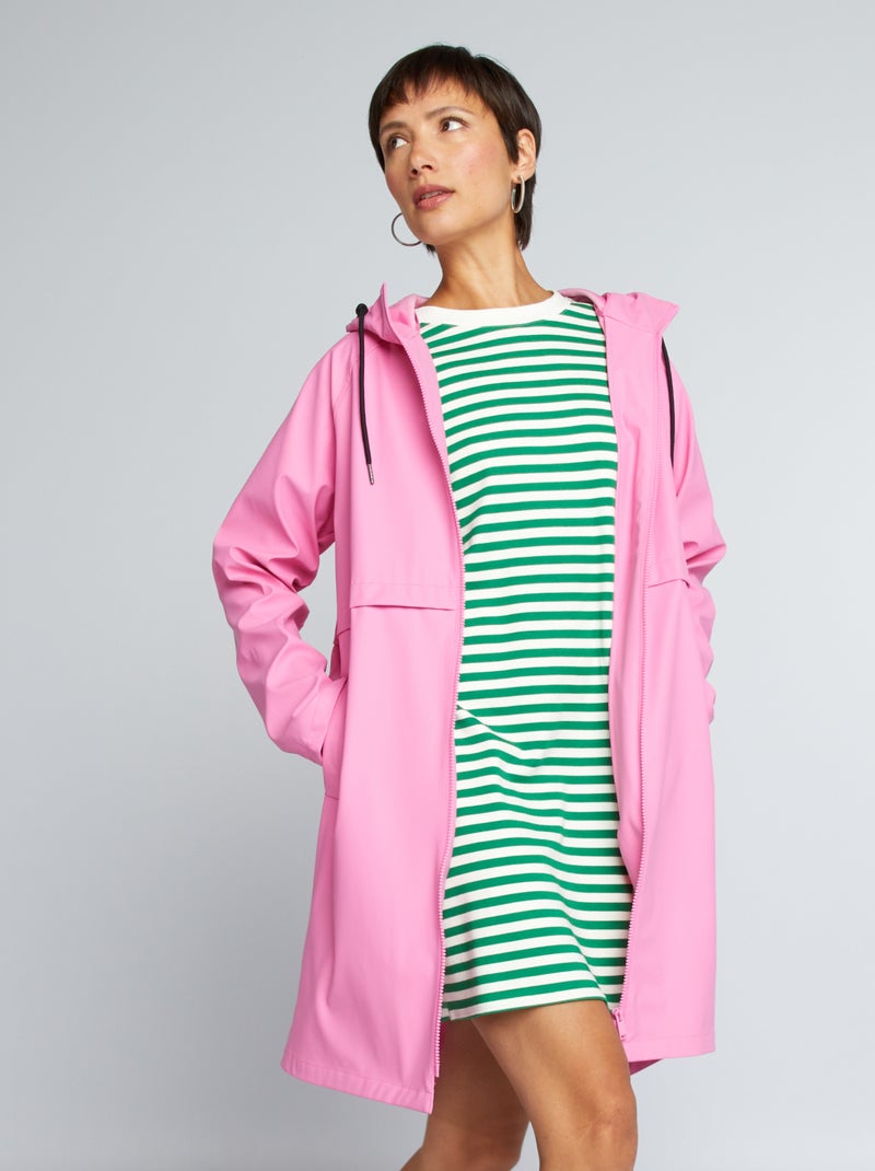 Parka com capuz impermeável ROSA - Kiabi