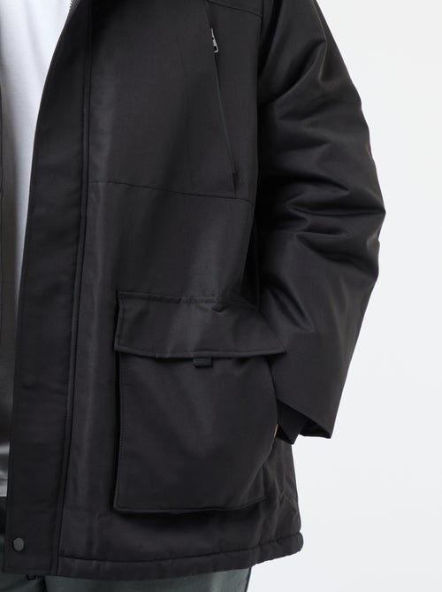 Parka com capuz lisa repelente à água - Kiabi