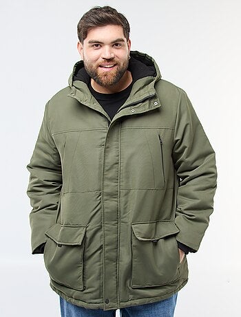 Parka com capuz lisa repelente à água