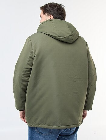 Parka com capuz lisa repelente à água