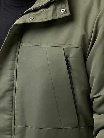 Parka com capuz lisa repelente à água