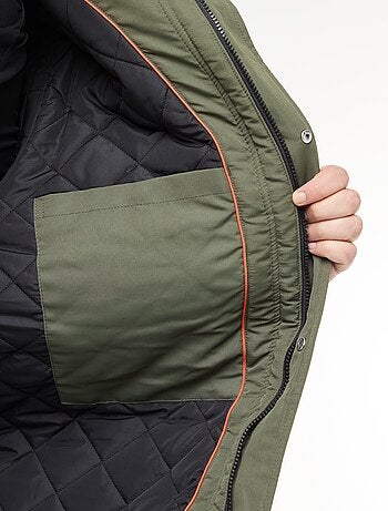 Parka com capuz lisa repelente à água