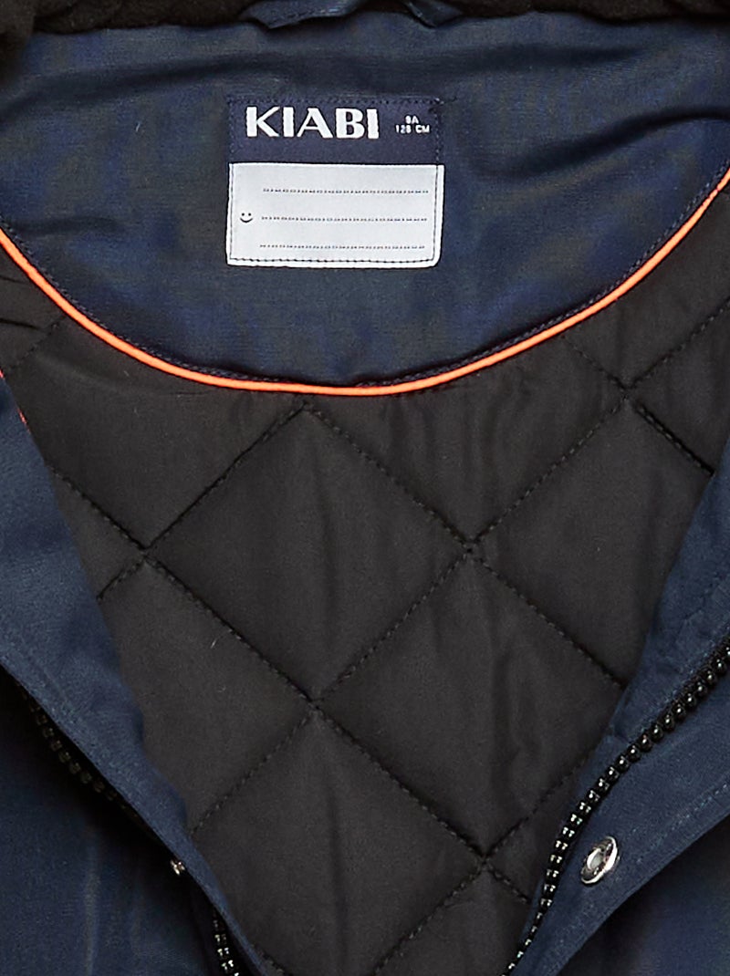 Parka com capuz repelente à água Azul - Kiabi