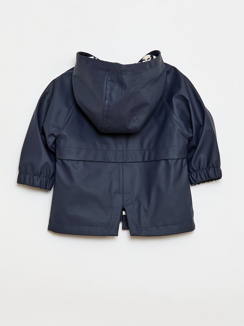 Parka com capuz repelente à água Azul - Kiabi