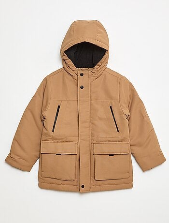 Parka com capuz repelente à água