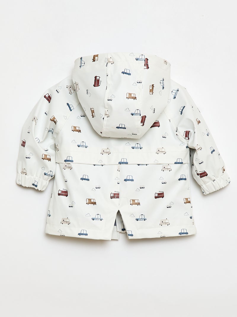 Parka com capuz repelente à água Branco - Kiabi