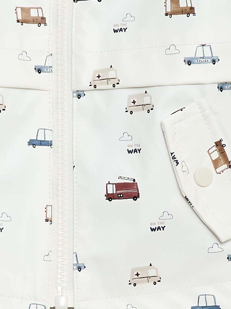 Parka com capuz repelente à água Branco - Kiabi