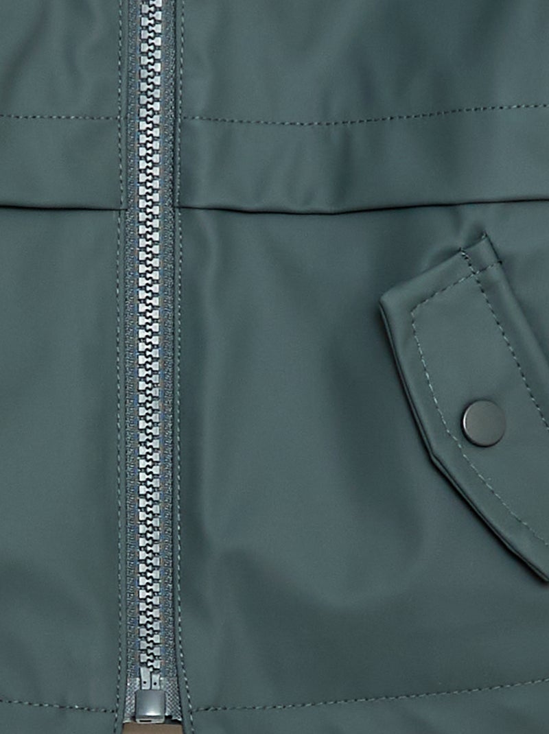 Parka com capuz repelente à água Caqui - Kiabi