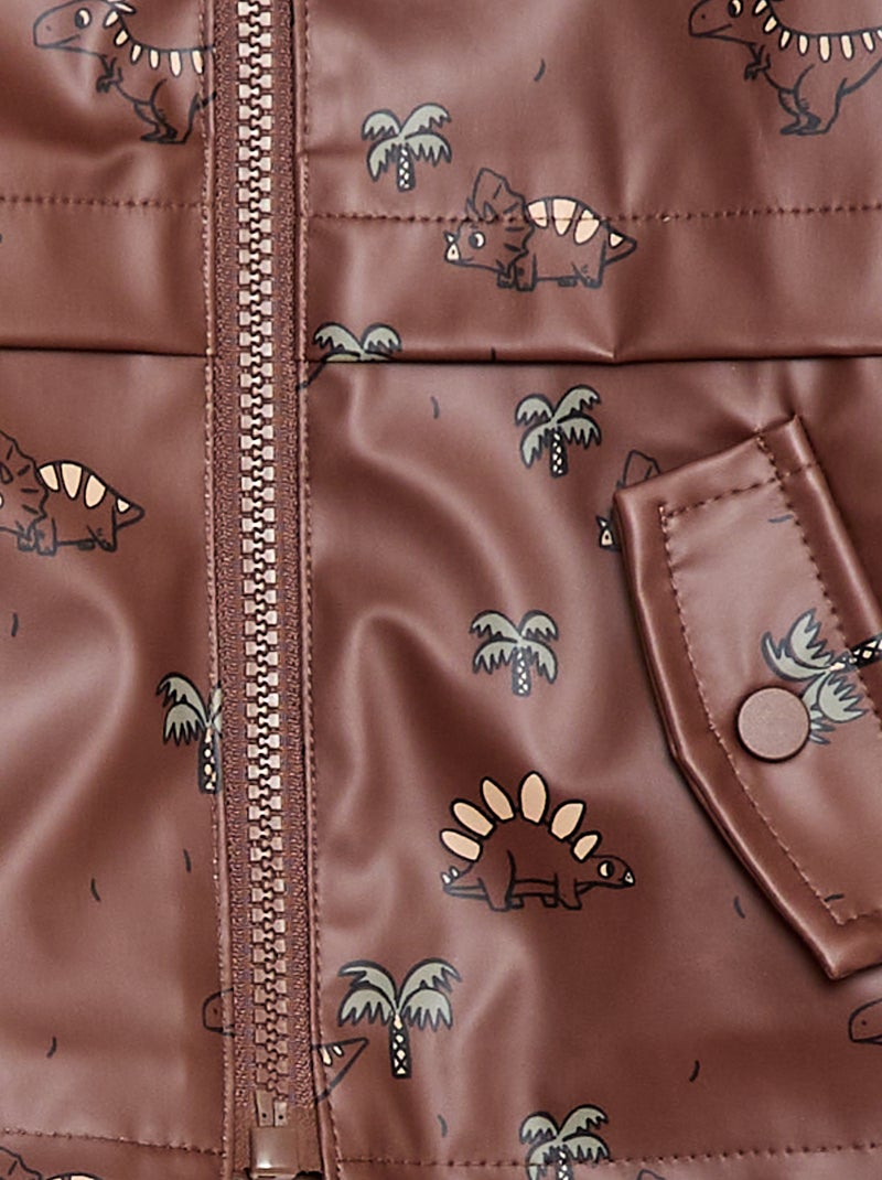 Parka com capuz repelente à água Castanho - Kiabi