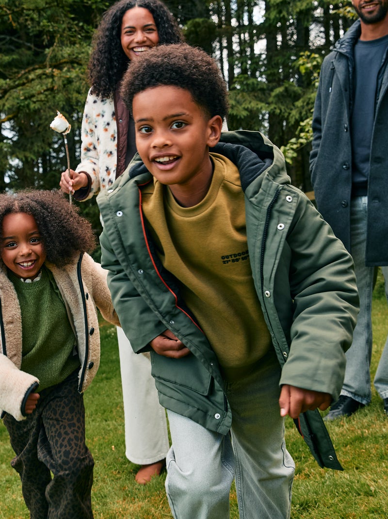 Parka com capuz repelente à água Verde - Kiabi