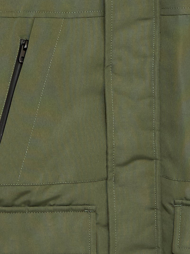 Parka com capuz repelente à água Verde - Kiabi