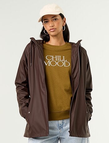 Parka com capuz repelente de água