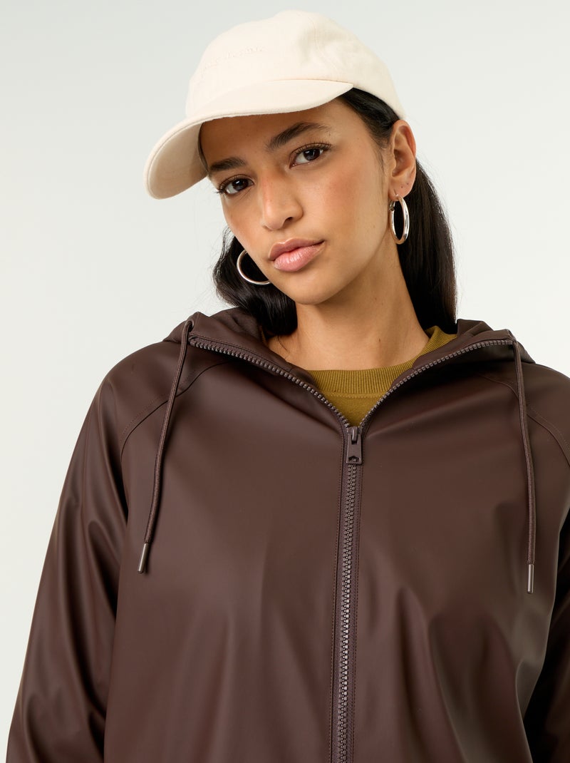 Parka com capuz repelente de água Castanho - Kiabi